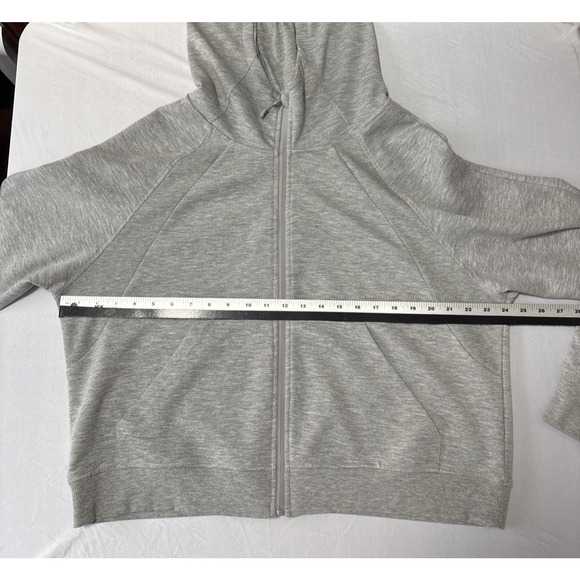 Women's L Light Gray Zip Up Hoodie Sweatshirt Basic Essential Athleisure Active - Picture 6 of 8